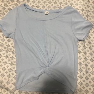 Size medium, Blue garage crop tee